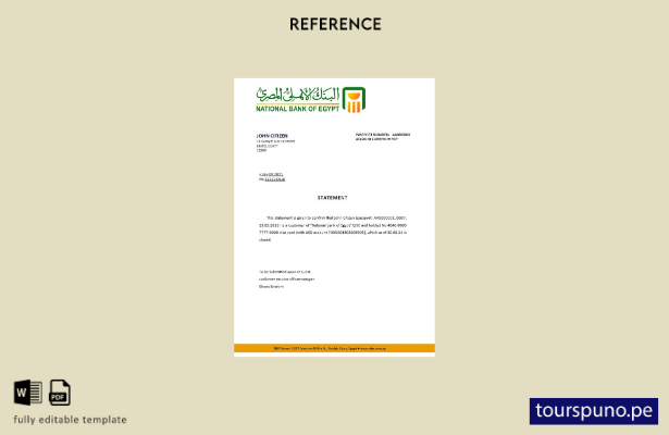 listo para imprimir plantilla de referencia de cierre del Banco Nacional de Egip